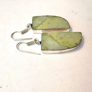 Gorgeous, 2 inch, Larsonite earrings set in 925 silver.